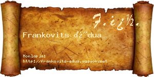 Frankovits Édua névjegykártya